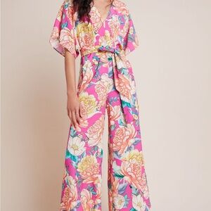 Farm Rio Floral Eualie Jumpsuit - pink medium